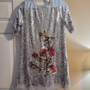Sequin and Embroidered Dress